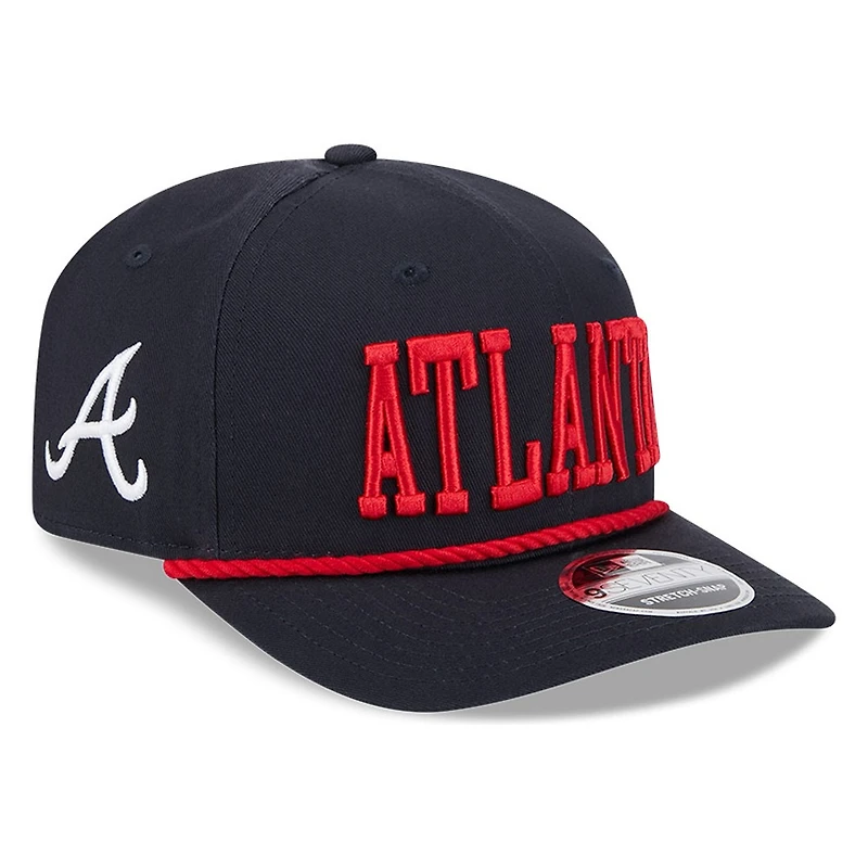 Atlanta Braves Navy Wordmark Roper 9SEVENTY Snapback Hat