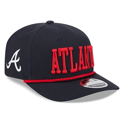 Atlanta Braves Navy Wordmark Roper 9SEVENTY Snapback Hat