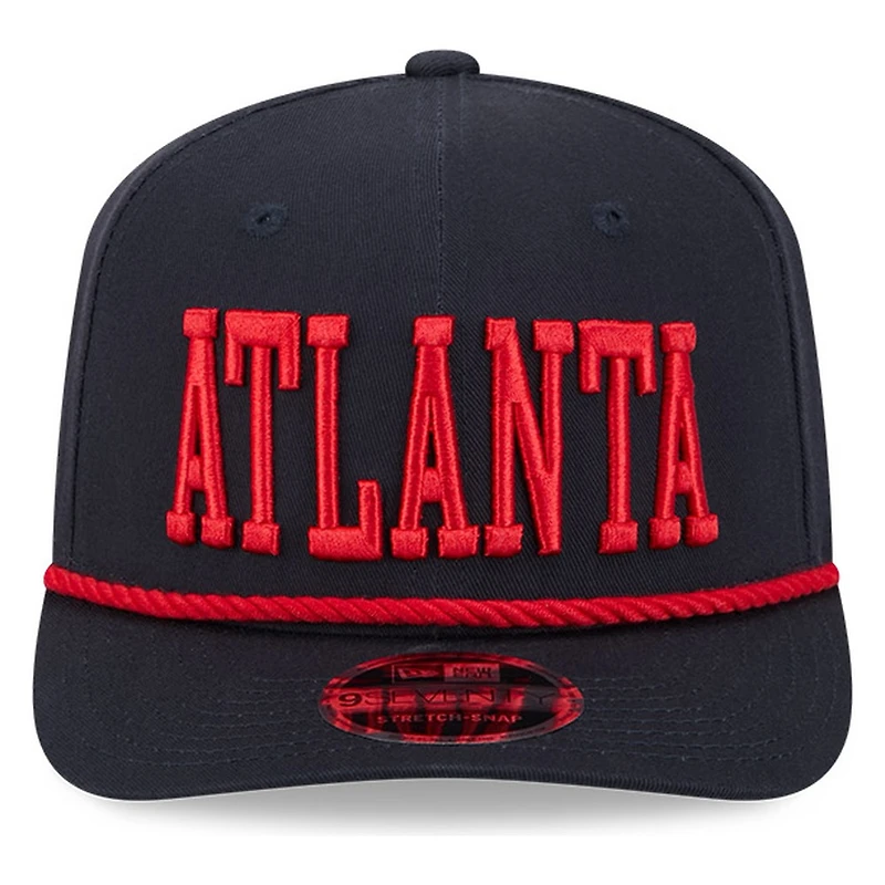 Atlanta Braves Navy Wordmark Roper 9SEVENTY Snapback Hat