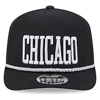 Chicago White Sox Black Wordmark Roper 9SEVENTY Snapback Hat