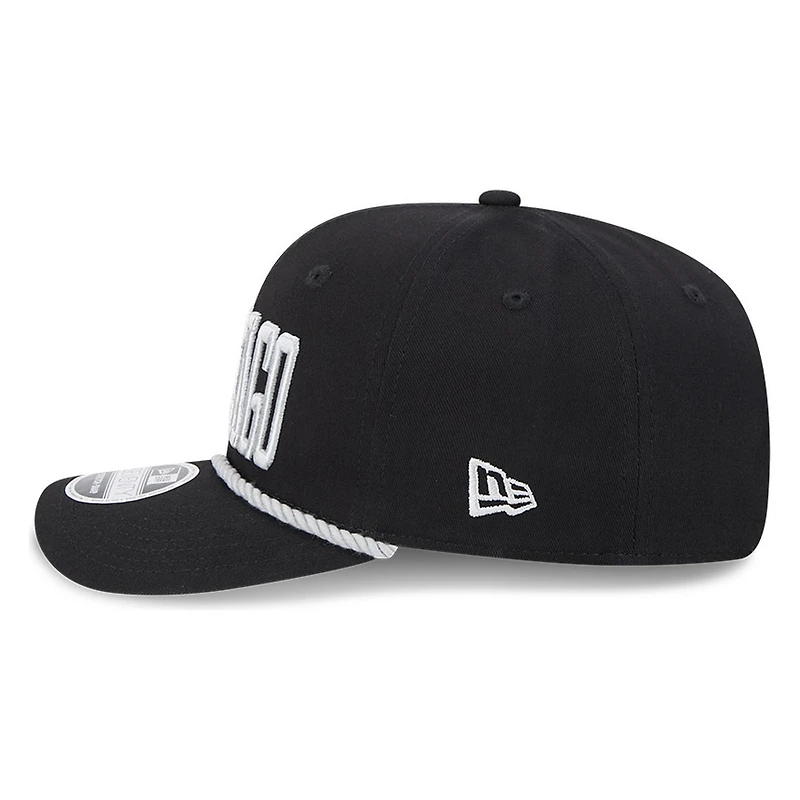 Chicago White Sox Black Wordmark Roper 9SEVENTY Snapback Hat
