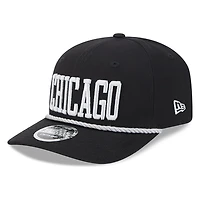 Chicago White Sox Black Wordmark Roper 9SEVENTY Snapback Hat