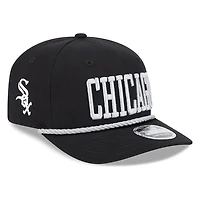 Chicago White Sox Black Wordmark Roper 9SEVENTY Snapback Hat