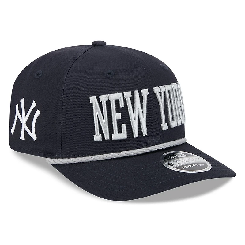 New York Yankees Navy Wordmark Roper 9SEVENTY Snapback Hat
