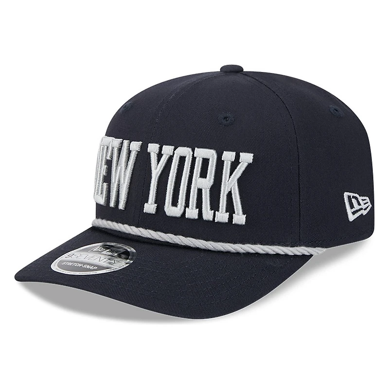 New York Yankees Navy Wordmark Roper 9SEVENTY Snapback Hat