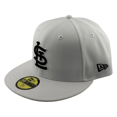 St. Louis Cardinals White Black Logo New Era 59FIFTY Fitted Hat