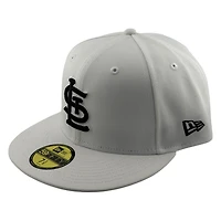 St. Louis Cardinals White Black Logo New Era 59FIFTY Fitted Hat
