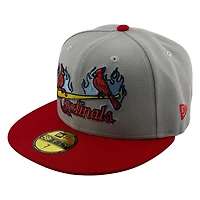 St. Louis Cardinals Grey and Red Flaming Birds 125th Anniversary Patch New Era 59FIFTY Fitted Hat