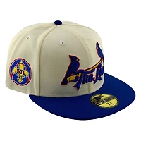 St. Louis Cardinals Cream Royal Blue Fleur-de-lis Patch New Era 59FIFTY Fitted Hat