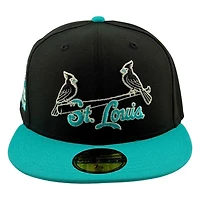 St. Louis Cardinals Black and Teal Busch Stadium Final Season Patch New Era 59FIFTY Fitted Hat