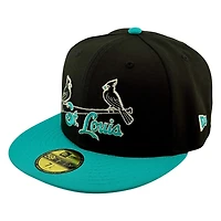 St. Louis Cardinals Black and Teal Busch Stadium Final Season Patch New Era 59FIFTY Fitted Hat
