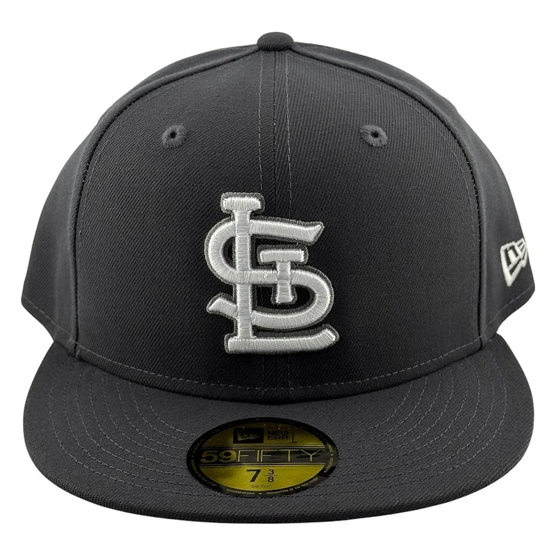 St. Louis Cardinals Anthracite Dark Grey with White Logo New Era 59FIFTY Fitted Hat