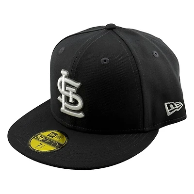 St. Louis Cardinals Anthracite Dark Grey with White Logo New Era 59FIFTY Fitted Hat