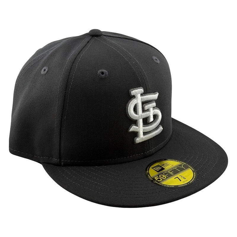 St. Louis Cardinals Anthracite Dark Grey with White Logo New Era 59FIFTY Fitted Hat