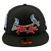 St. Louis Cardinals Black Light Blue The Lou STL Patch New Era 59FIFTY Fitted Hat