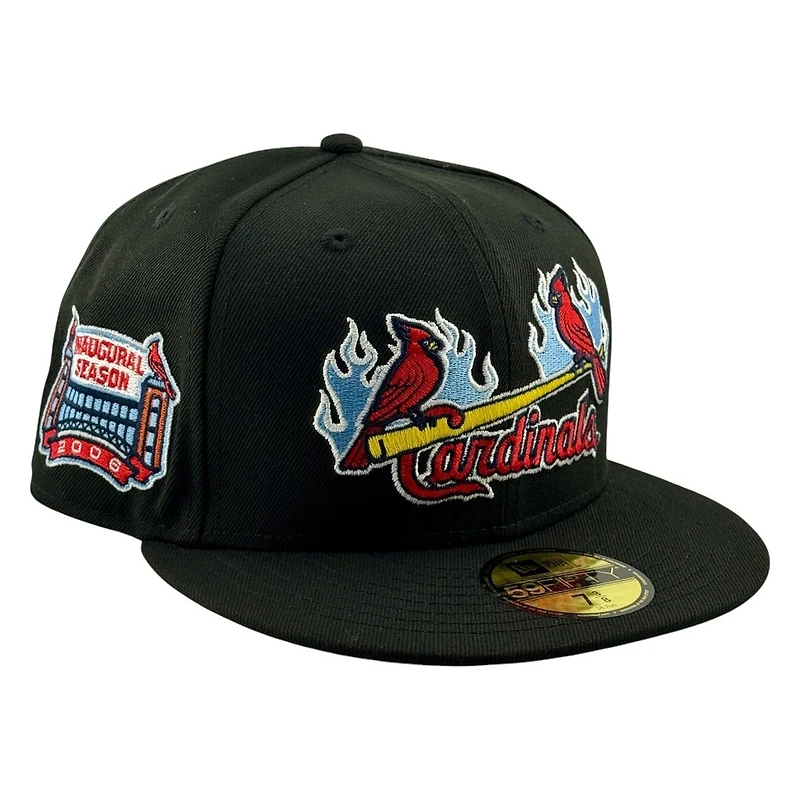 St. Louis Cardinals Black with Light Blue Flames 2006 Inaugural Season Patch New Era 59FIFTY Fitted Hat