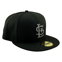St. Louis Cardinals Black Grey Logo New Era 59FIFTY Fitted Hat