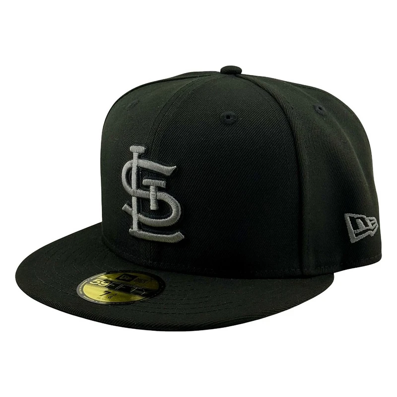 St. Louis Cardinals Black Grey Logo New Era 59FIFTY Fitted Hat