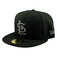 St. Louis Cardinals Black Grey Logo New Era 59FIFTY Fitted Hat