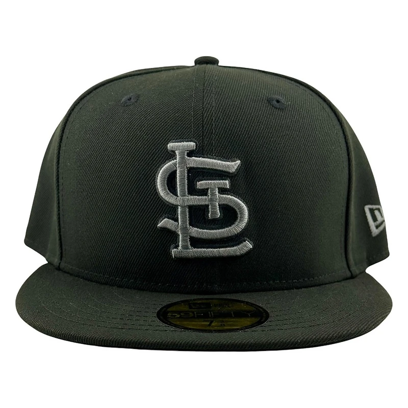 St. Louis Cardinals Black Grey Logo New Era 59FIFTY Fitted Hat