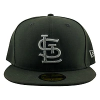St. Louis Cardinals Black Grey Logo New Era 59FIFTY Fitted Hat