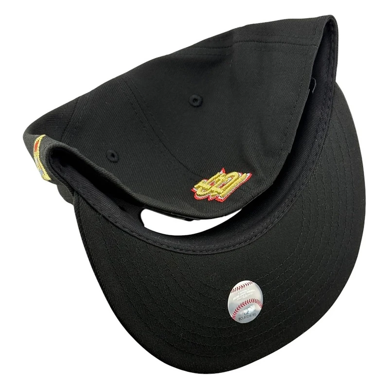 St. Louis Cardinals Black STL Logo with Red Flames Busch Stadium Patch New Era 59FIFTY Fitted Hat