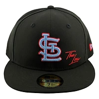 St. Louis Cardinals Black and Light Blue "The Lou" New Era 59FIFTY Fitted Hat