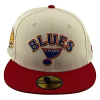 St. Louis Blues Cream and Red 40th Anniversary Patch New Era 59FIFTY Fitted Hat
