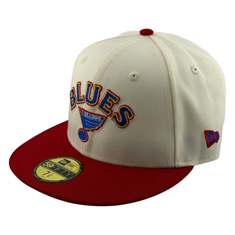 St. Louis Blues Cream and Red 40th Anniversary Patch New Era 59FIFTY Fitted Hat