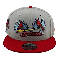 St. Louis Cardinals Grey and Red Flaming Bird Logo 125th Anniversary Patch New Era 9FIFTY Snapback Hat