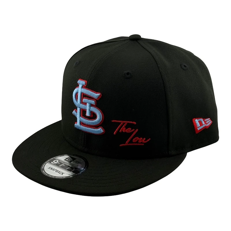 St. Louis Cardinals Black Light Blue and Red STL New Era 9FIFTY Snapback Hat