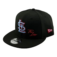 St. Louis Cardinals Black Light Blue and Red STL New Era 9FIFTY Snapback Hat