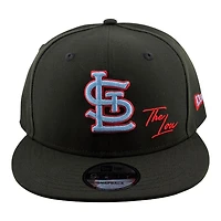 St. Louis Cardinals Black Light Blue and Red STL New Era 9FIFTY Snapback Hat