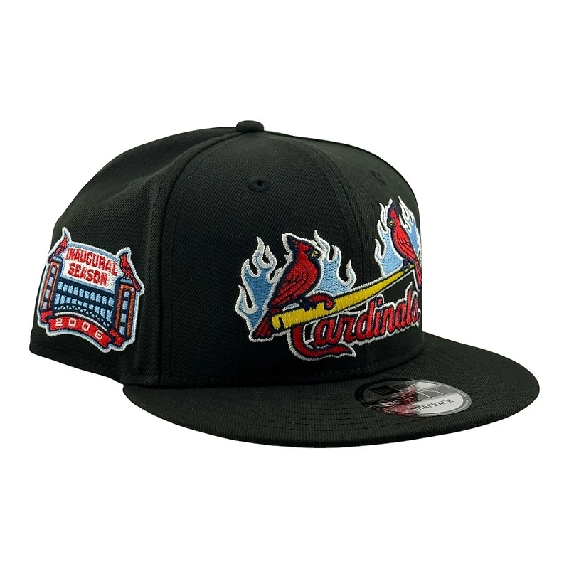 St. Louis Cardinals Black Flaming Bird Logo 2006 Inaugural Season Patch New Era 9FIFTY Snapback Hat