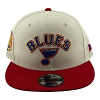 St. Louis Blues Chrome and Red 40th Anniversary Patch New Era 9FIFTY Snapback Hat