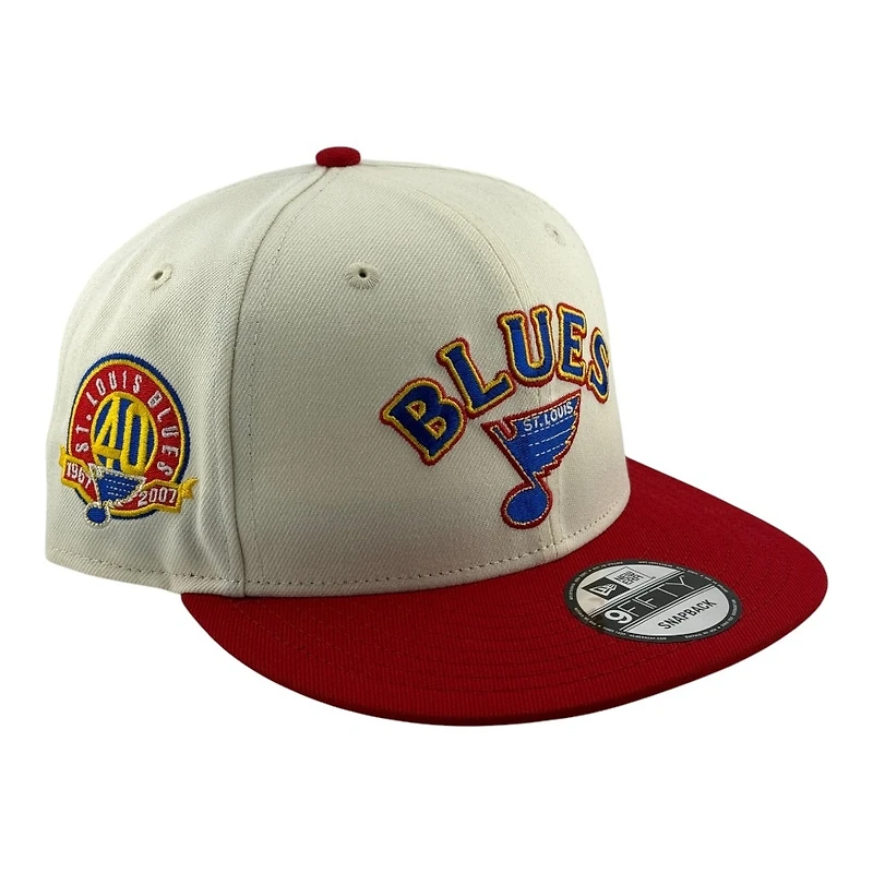 St. Louis Blues Chrome and Red 40th Anniversary Patch New Era 9FIFTY Snapback Hat