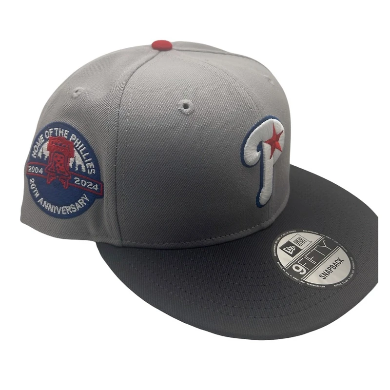 Philadelphia Phillies Light Grey and Dark Grey Citizens Bank Park 20th Anniversary Patch New Era 9FIFTY Snapback Hat