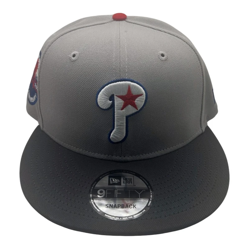 Philadelphia Phillies Light Grey and Dark Grey Citizens Bank Park 20th Anniversary Patch New Era 9FIFTY Snapback Hat