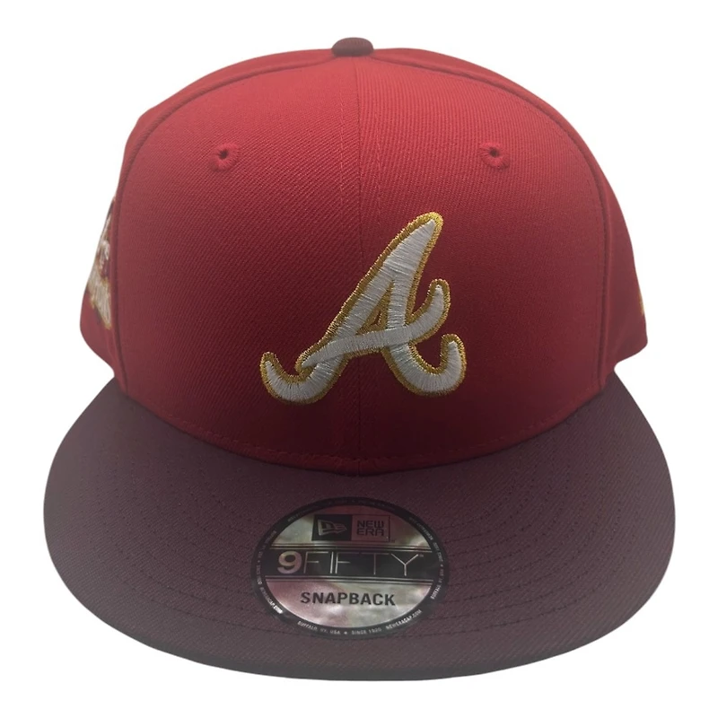 Atlanta Braves Red and Maroon 1995 World Series Champions Patch New Era 9FIFTY Snapback Hat