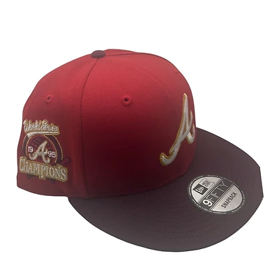 Atlanta Braves Red and Maroon 1995 World Series Champions Patch New Era 9FIFTY Snapback Hat