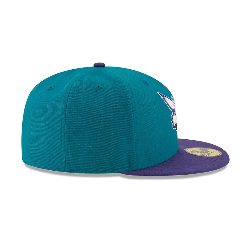 Charlotte Hornets Teal and Purple 2-Tone New Era 59FIFTY Fitted Hat