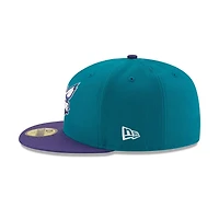 Charlotte Hornets Teal and Purple 2-Tone New Era 59FIFTY Fitted Hat