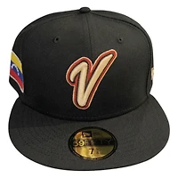 Venezuela Black WBC Flag Side Patch New Era 59FIFTY Fitted Hat