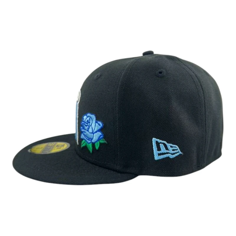 Los Angeles Angels Black Blue Rose Father's Day Collection Icy UV New Era 59FIFTY Fitted Hat