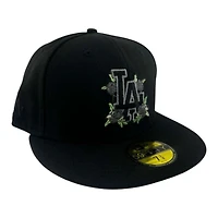 Los Angeles Dodgers Black Graphite Rose Father's Day Collection UV New Era 59FIFTY Fitted Hat