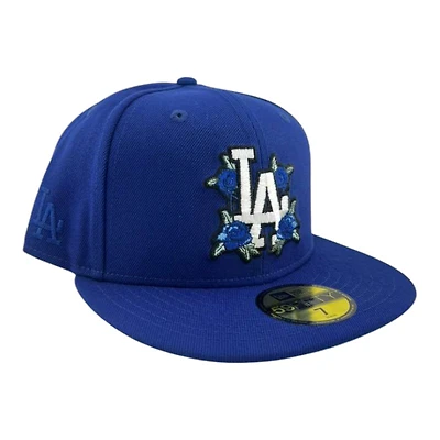 Los Angeles Dodgers Royal and Blue Rose Father's Day Collection Icy UV New Era 59FIFTY Fitted Hat