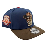 Los Angeles Dodgers Ocean Blue and Brown Skull 50th Anniversary Patch New Era 9FIFTY A-Frame Snapback Hat