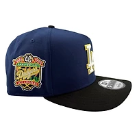 Los Angeles Dodgers Ocean Blue and Black 40th Anniversary Patch New Era 9FIFTY A-Frame Snapback Hat