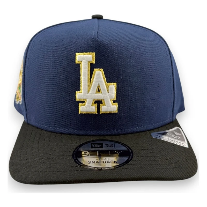Los Angeles Dodgers Ocean Blue and Black 40th Anniversary Patch New Era 9FIFTY A-Frame Snapback Hat