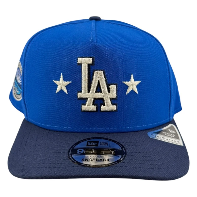 Los Angeles Dodgers Light Royal and Ocean Blue 50th Anniversary Patch New Era 9FIFTY A-Frame Snapback Hat